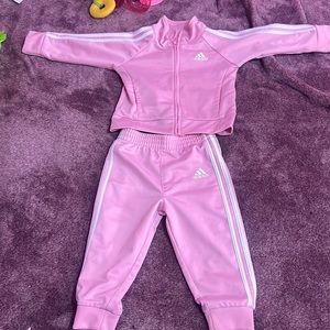 Pink Adidas tracksuit  toddler 12 months